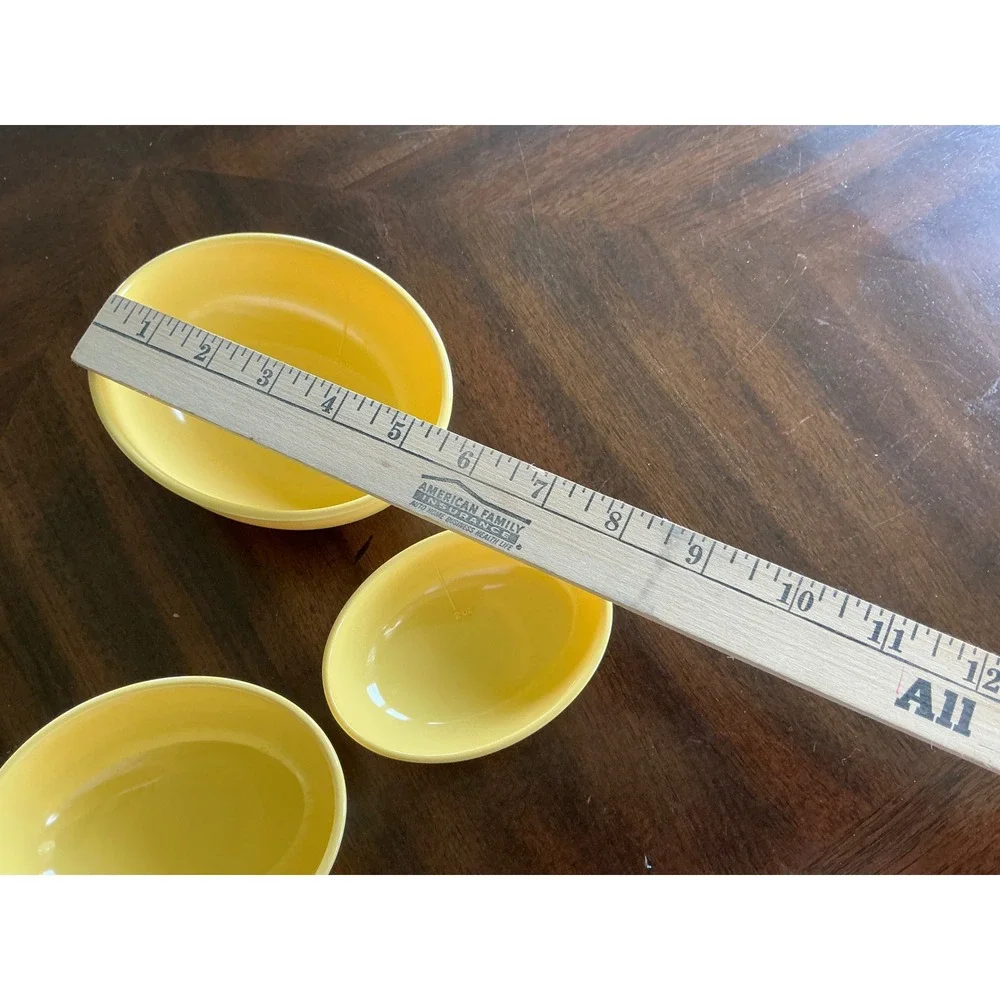 Hutzler Y2K Nesting Bowls Oval Melamine Yellow Set of 3 Retro Kitchen Small